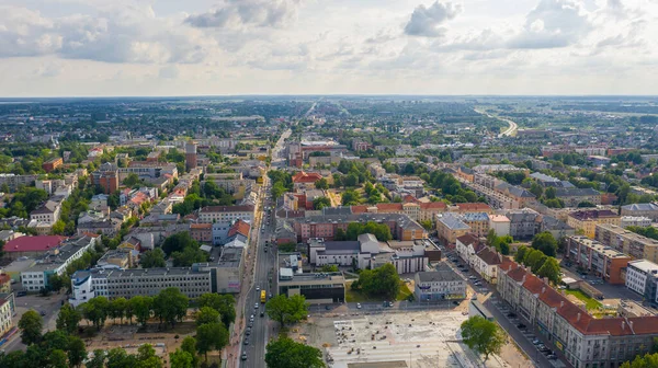 Beautiful Aerial View Photo Flying Drone Panoramic Siauliai City Church — Stock Photo, Image