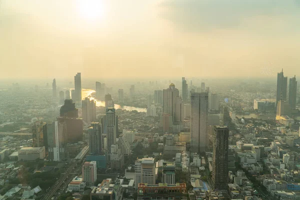 Панорамный Вид Бангкока Закате Высоты Птичьего Полета King Power Mahanakhon — стоковое фото