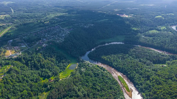 Luftaufnahme Von Der Fliegenden Drohne Auf Den Schönen Wäldern Von — Stockfoto