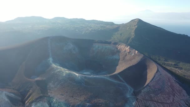 Prachtige Luchtfoto Van Vliegende Drone Van Amazing Grand Vulcano Krater — Stockvideo