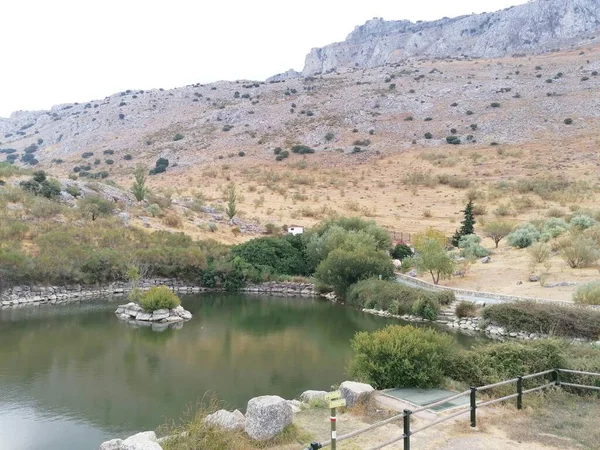 Pequeño Lago Montaña Torcal Antequera Provincia Málaga Andalucía España —  Fotos de Stock