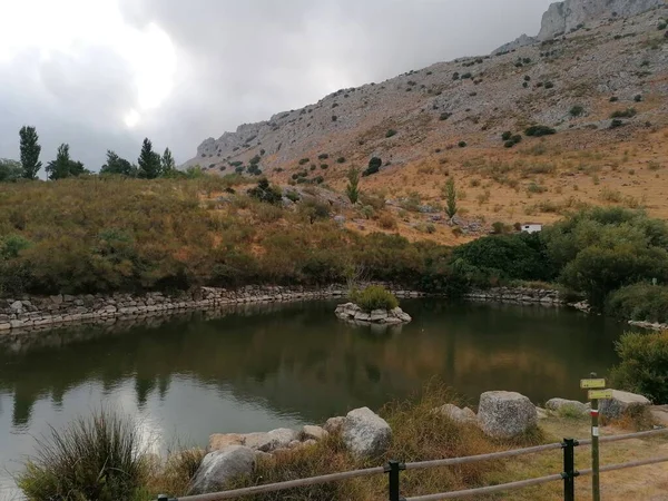 Pequeño Lago Montaña Torcal Antequera Provincia Málaga Andalucía España —  Fotos de Stock