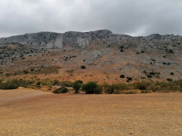 Landskap Torcal Bergen Dag Med Moln Antequera Malaga Andalusien Spanien — Stockfoto