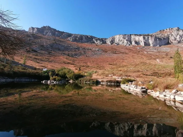 Mirage Dans Lac Torcal Antequera Malaga Andalousie Espagne — Photo