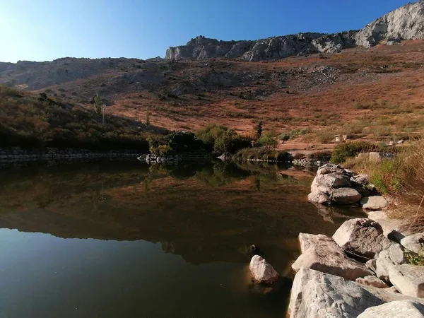 Miragem Lago Torcal Antequera Málaga Andaluzia Espanha — Fotografia de Stock