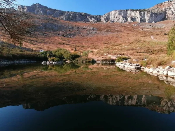 Mirage Dans Lac Torcal Antequera Malaga Andalousie Espagne — Photo