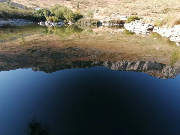 湖の中のミラージュEl Torcal Antequera マラガ アンダルシア スペイン — ストック写真