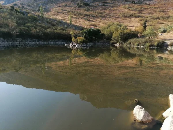 Mirage Dans Lac Torcal Antequera Malaga Andalousie Espagne — Photo