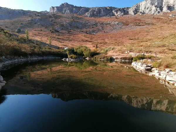 Mirage Dans Lac Torcal Antequera Malaga Andalousie Espagne — Photo