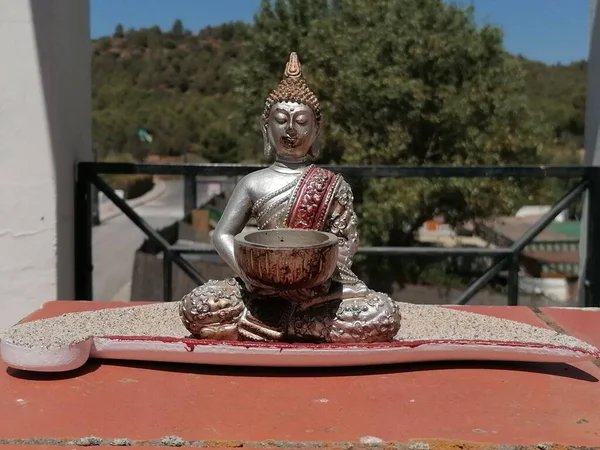 Meditación Pequeña Estatua Buda — Foto de Stock