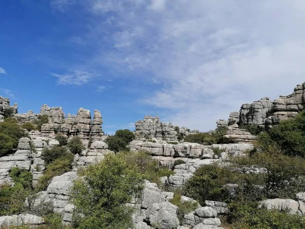 Torcal Antequera Province Malaga Andalusia Spain Unique Shape Rocks Due — ストック写真