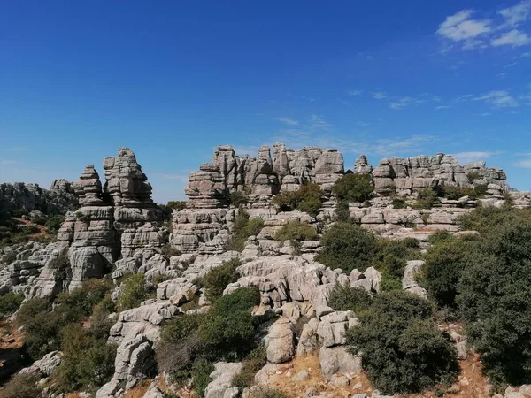 Landschap Met Rotsen Nationaal Park Torcal Torcal Antequera Provincie Malaga — Stockfoto