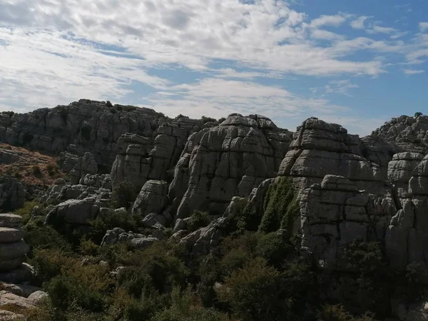 Krajobraz Skałami Park Narodowy Torcal Torcal Antequera Prowincja Malaga Andaluzja — Zdjęcie stockowe