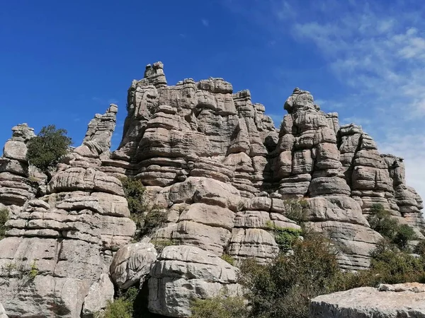 Krajobraz Skałami Park Narodowy Torcal Torcal Antequera Prowincja Malaga Andaluzja — Zdjęcie stockowe