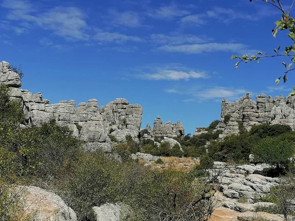 Krajobraz Skałami Park Narodowy Torcal Torcal Antequera Prowincja Malaga Andaluzja — Zdjęcie stockowe