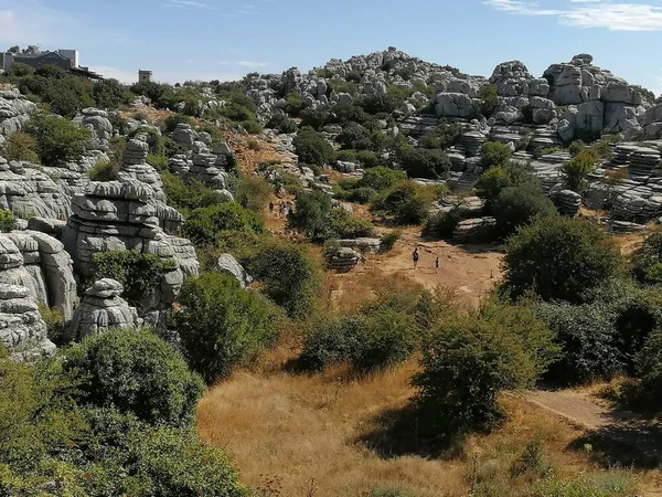 Krajobraz Skałami Park Narodowy Torcal Torcal Antequera Prowincja Malaga Andaluzja — Zdjęcie stockowe