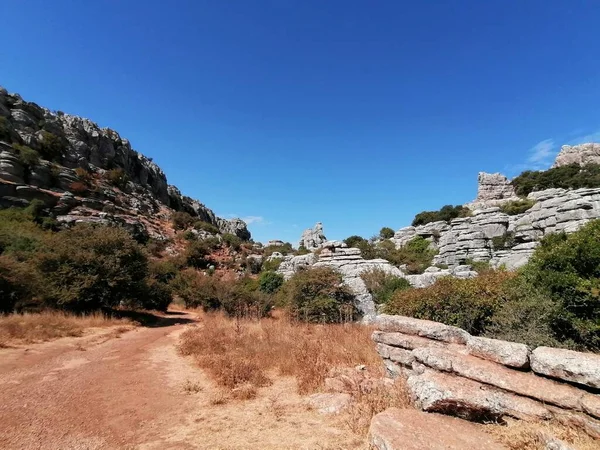 Krajobraz Skałami Park Narodowy Torcal Torcal Antequera Prowincja Malaga Andaluzja — Zdjęcie stockowe