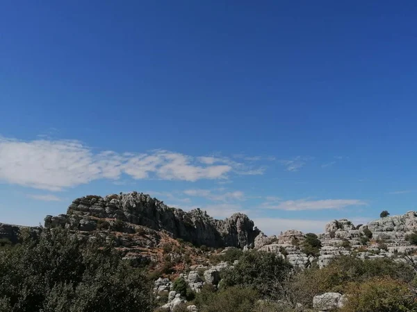 Krajobraz Skałami Park Narodowy Torcal Torcal Antequera Prowincja Malaga Andaluzja — Zdjęcie stockowe