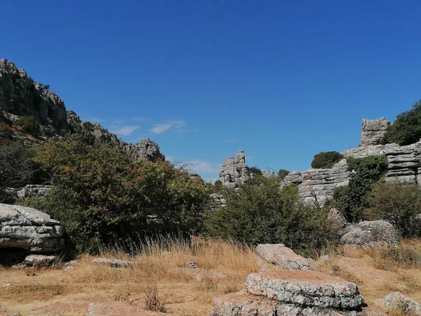 Paisaje Con Rocas Parque Nacional Torcal Torcal Antequera Provincia Málaga — Foto de Stock