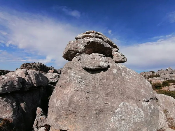 Krajobraz Skałami Park Narodowy Torcal Torcal Antequera Prowincja Malaga Andaluzja — Zdjęcie stockowe