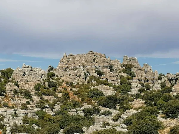 岩と風景El Torcal National Park Torcal Antequera マラガ県 アンダルシア スペイン — ストック写真