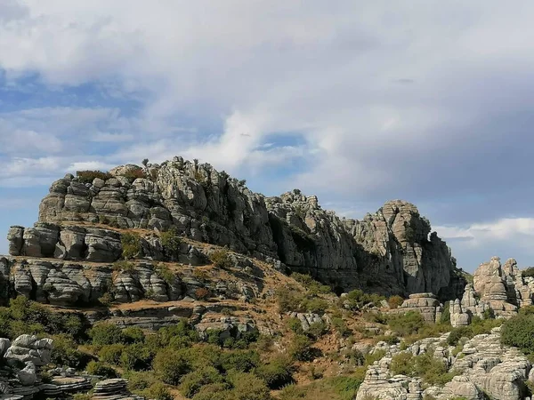 Krajobraz Skałami Park Narodowy Torcal Torcal Antequera Prowincja Malaga Andaluzja — Zdjęcie stockowe