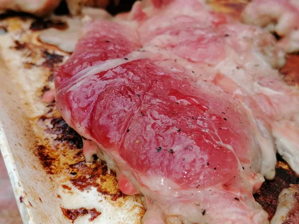 Chuleta Cerdo Parrilla Jugosa España —  Fotos de Stock