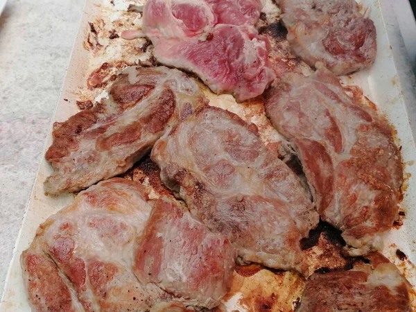 Chuleta Cerdo Parrilla Jugosa España — Foto de Stock