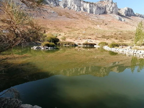 Spiegelsee Der Provinz Antequera Von Malaga Andalusien Spanien — Stockfoto