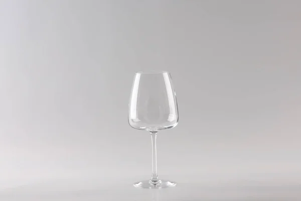 Vaso Vino Blanco Transparente Vacío Fondo Luz — Foto de Stock