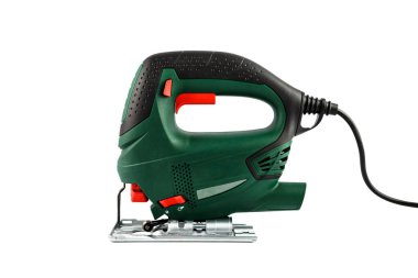 Beyaz arkaplanda izole edilmiş bir yapboz güç aracı.