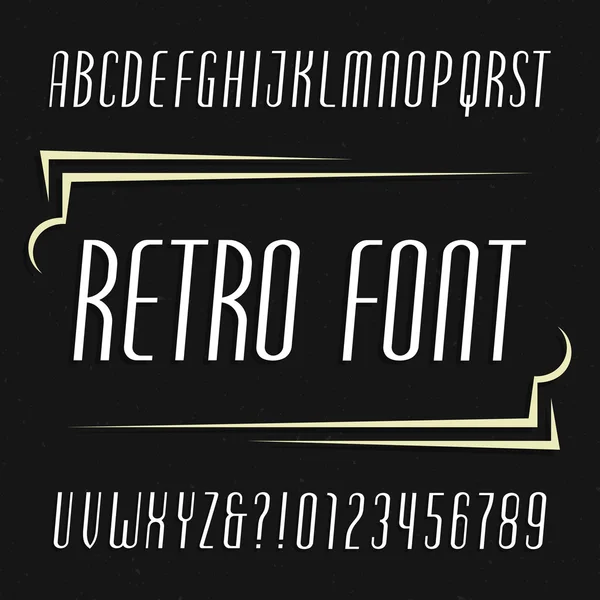 Fuente retro alphabet. Tipo letras y números . — Archivo Imágenes Vectoriales