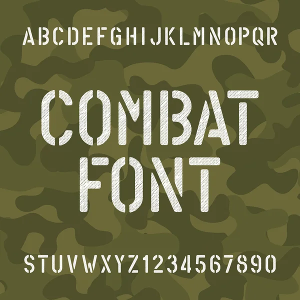 Army Alphabet Font Damaged Stencil Letters Numbers Camo Background Vector  Stock Vector by ©Epifantsev 346464928