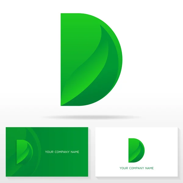 Carta D icono del logotipo de la plantilla de diseño — Vector de stock