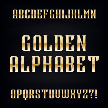 Altın vintage alfabe yazı tipi