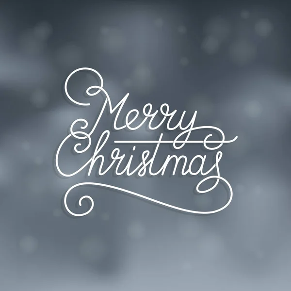 Feliz texto de Navidad en el fondo nevado . — Vector de stock