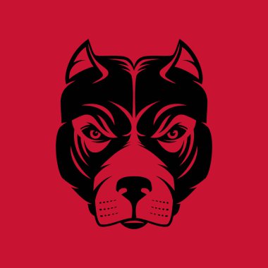 Pitbull. Köpek baş logo veya simge bir renk.