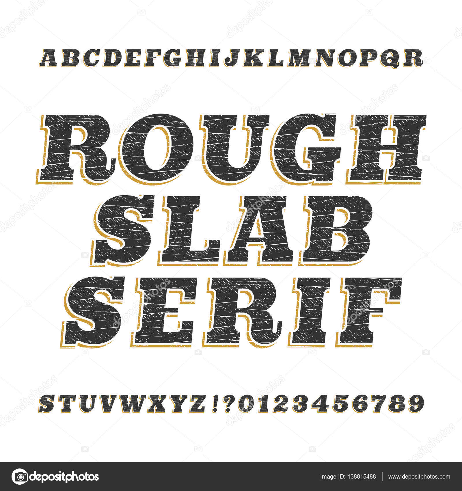 Download Rough Vintage Slab Serif Alphabet Font Stock Vector C Epifantsev 138815488 Yellowimages Mockups