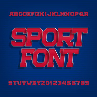 Spor alfabe vektör yazı tipi. Retro tarzı yazı etiketleri, başlıklar, afiş ve spor giyim için.