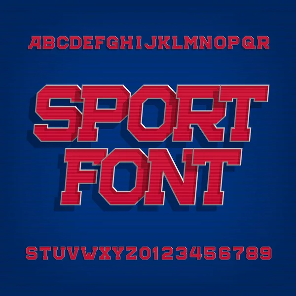 Sport alfabet vector lettertype. Retro stijl lettertype voor labels, titels, affiches of sportkleding. — Stockvector