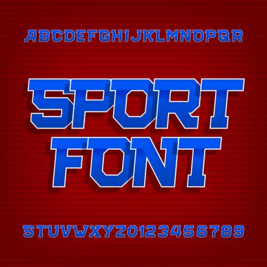 Spor alfabe vektör yazı tipi. Retro tarzı yazı.