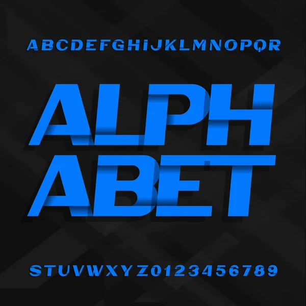 Abstrakte Alphabet-Schrift. Effektart Buchstaben und Zahlen. — Stockvektor