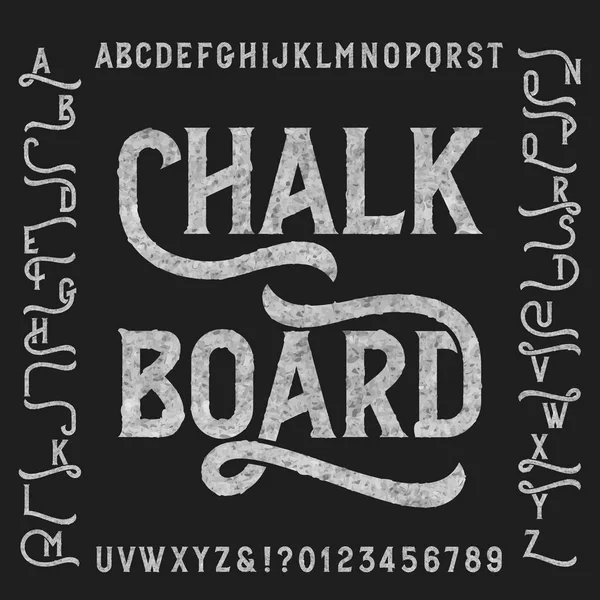 Chalk board alphabet font with alternates — Stock Vector