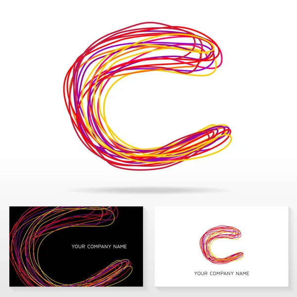 C harfi logo tasarımı. İş vektör işareti