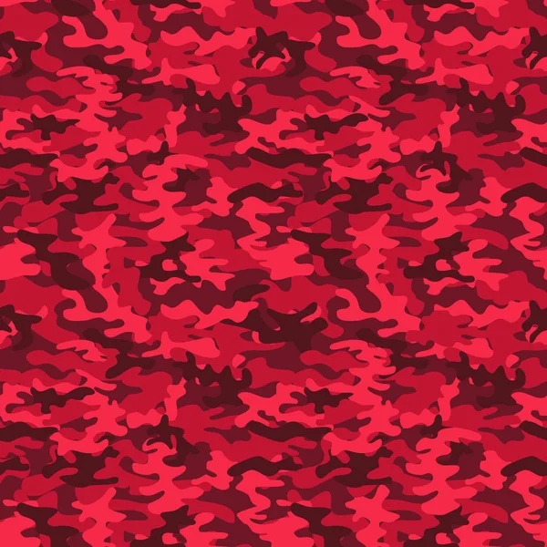 Patrón de camuflaje militar sin costuras. Camuflaje rojo . — Vector de stock