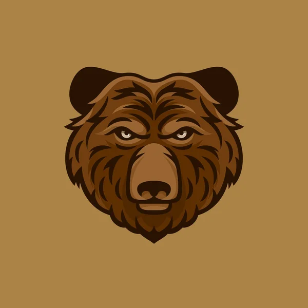 Барвиста голова ведмедя логотип, емблема або піктограма . — стоковий вектор