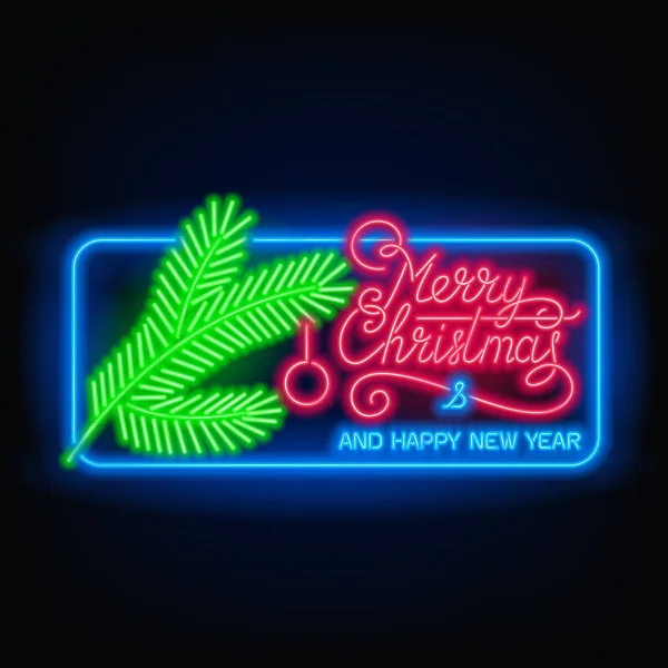 Feliz Navidad y Feliz Año Nuevo Lettering . — Vector de stock