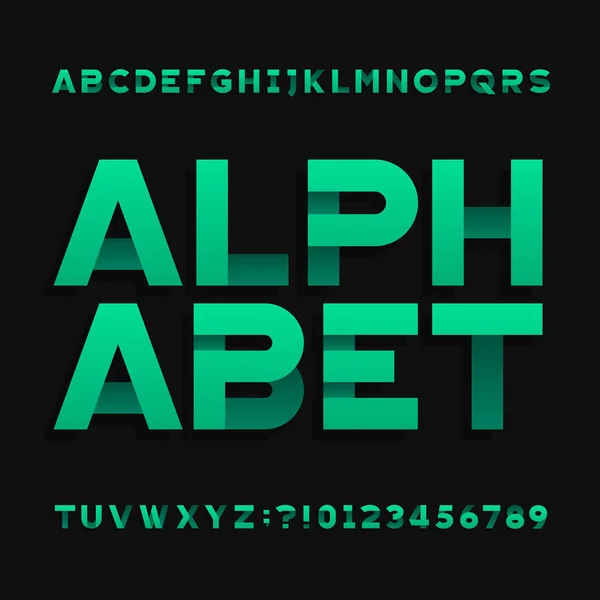 Abstrakte futuristische Alphabet-Schrift. Buchstaben und Zahlen schreiben. — Stockvektor