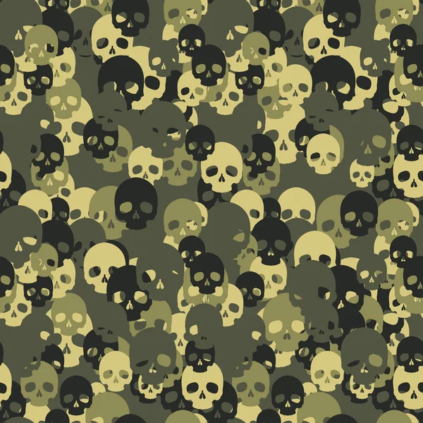 Totenkopf Camo Nahtlose Muster Grüne Tarnung Vektor Hintergrund Für Ihr — Stockvektor