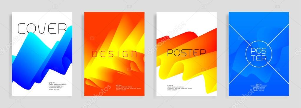 Modern poster templates. Abstract vector backgrounds with colorful shapes. Cover, brochure futuristic design.
